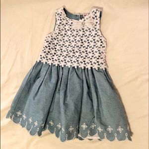 Nannette Baby Dress 2T blue & white